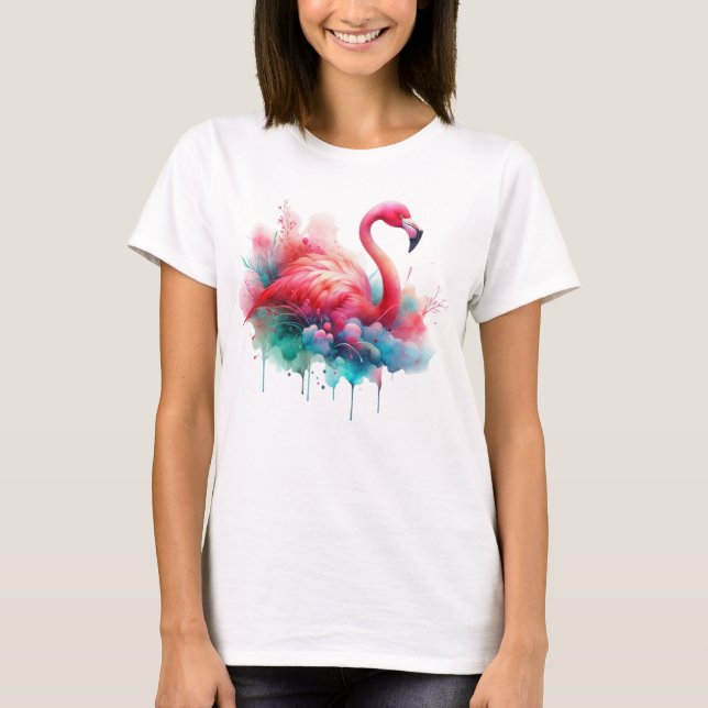 Camiseta Flamingo Rosa Sublimação (Frente)