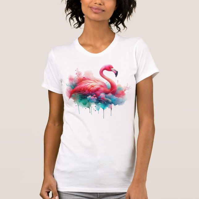 Camiseta Flamingo Rosa Sublimação (Frente)