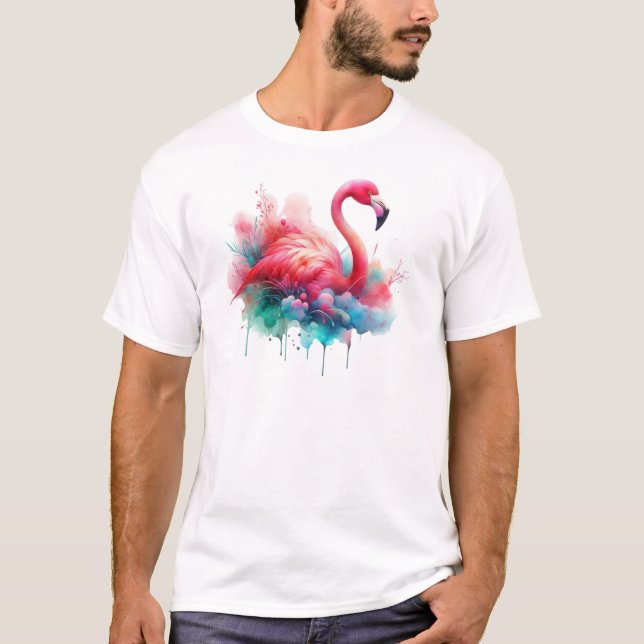 Camiseta Flamingo Rosa Sublimação (Frente)