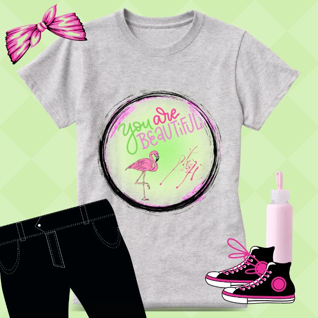 Camiseta Flamingo Rosa Você É Belo Inspirador (Criador carregado)