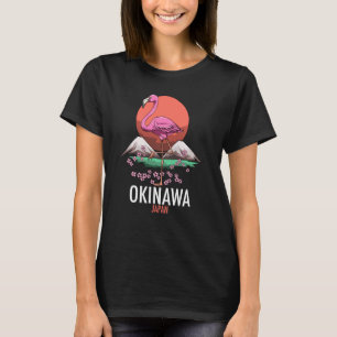 Camiseta Flamingo Sakura Ascensão Sun Okinawa Japão