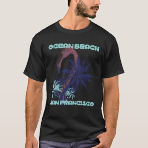 Camiseta Flamingo San Francisco Ocean Beach Palm tree Vaca