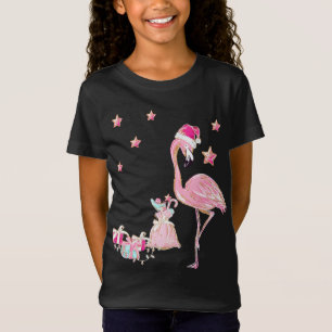 Camiseta Flamingo Santa Clause no Natal do Havaí
