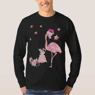 Camiseta Flamingo Santa Clause no Natal do Havaí