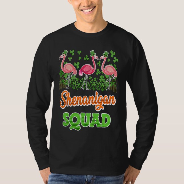 Camiseta Flamingo Shenanigan Squad St Patrick's Day (Frente)