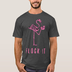Camiseta Flamingo Skeleton Design Funny Flamingo Flocos Inc