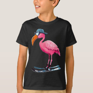 Camiseta Flamingo Skiing Ski Lover Skier Para Homens Mulher