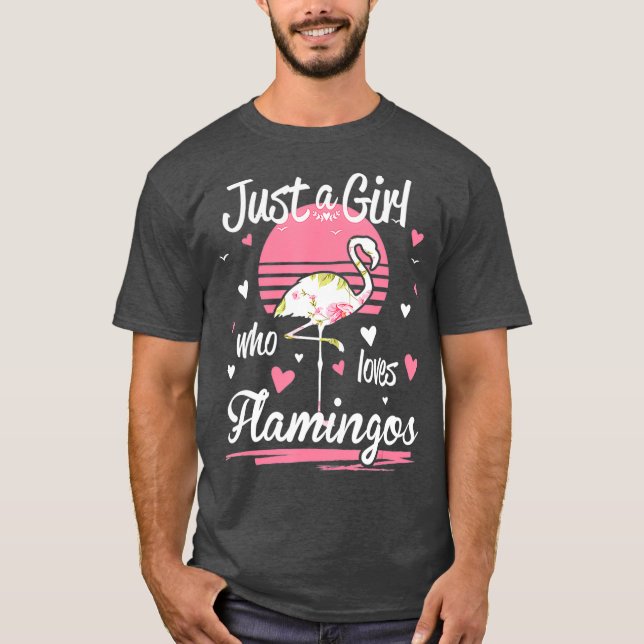 Camiseta Flamingo Só Uma Menina Que Ama Flamingos (Frente)