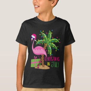 Camiseta Flamingo Solteiros Xmas Praia Natal Tropical Em