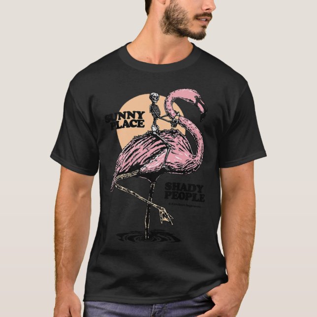 Camiseta Flamingo Sunny Place Shady People (Frente)
