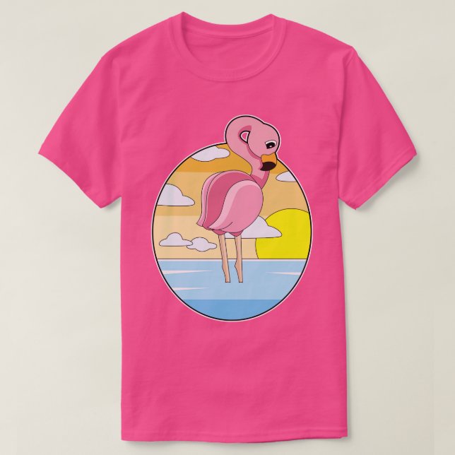 Camiseta Flamingo Sunset (Frente do Design)