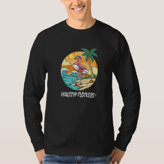 Camiseta Flamingo Surfe Férias de Verão Praia