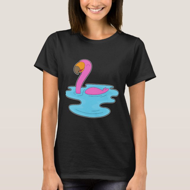 Camiseta Flamingo Swimming (Frente)