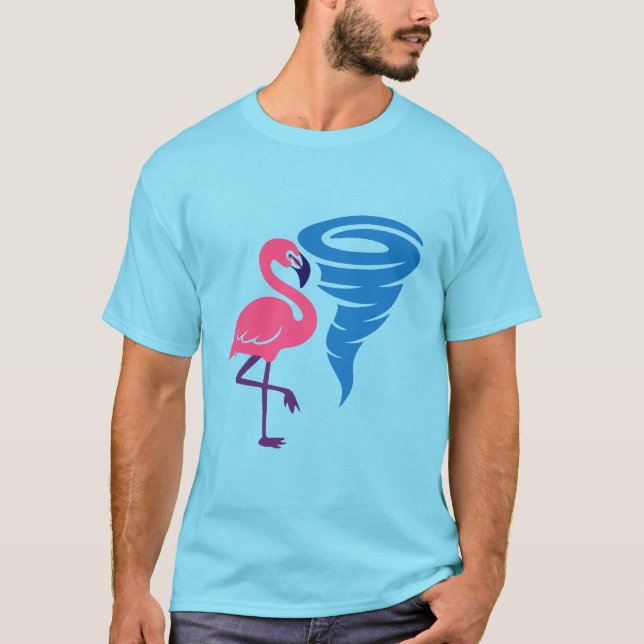 Camiseta Flamingo Tornado Bold Modern Graphic Art (Frente)