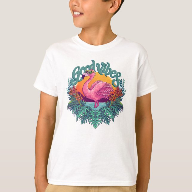 Camiseta Flamingo Tropical (Frente)