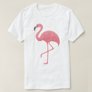 Camiseta Flamingo Tropical Arte Mosaico Rosa Estética