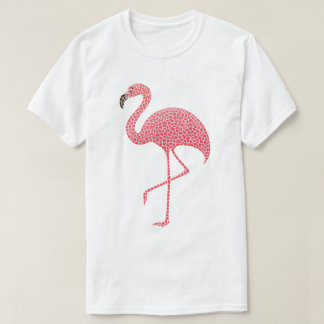 Camiseta Flamingo Tropical Arte Mosaico Rosa Estética