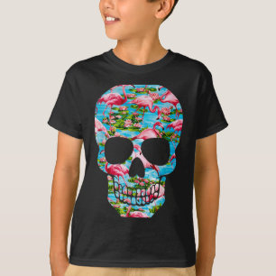 Camiseta Flamingo Tropical Crânio Verão Tropical Aloha