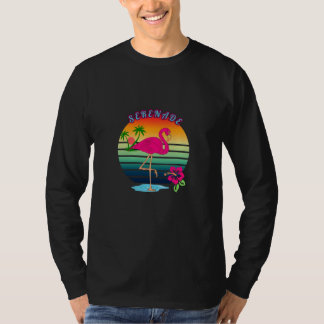 Camiseta Flamingo Tropical Paradise Serenade