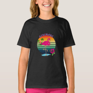 Camiseta Flamingo Tropical Paradise Serenade