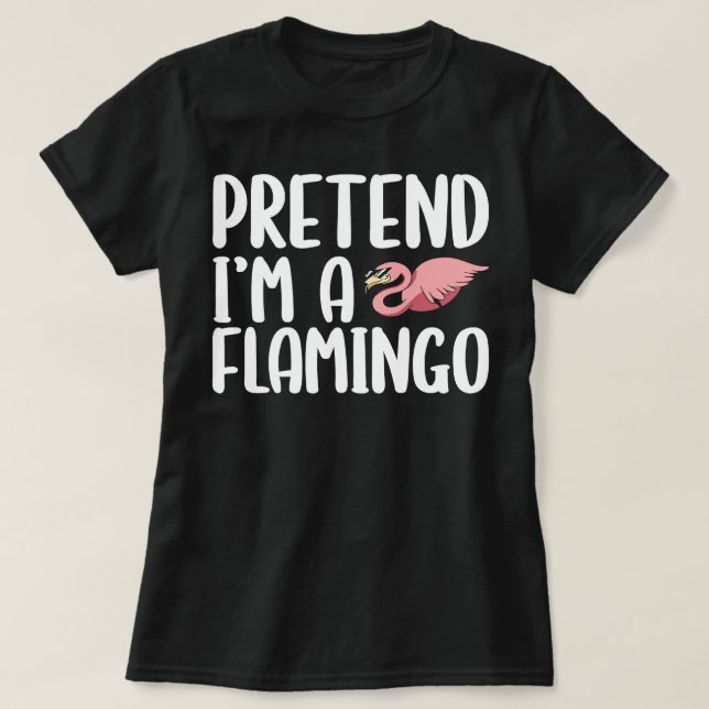 Camiseta Flamingo Tropical Pretende Im Um Flamingo Hallowee (Frente do Design)