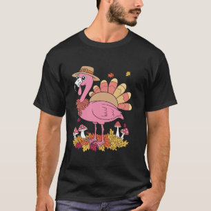 Camiseta Flamingo Turquia Fofo Flamingo Turquia Queda Folha