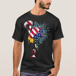 Camiseta Flamingo Ue Bandeira Americana 4 De Julho Flameric