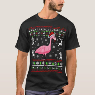 Camiseta Flamingo Ugly Christmas Pajama Cute Bird X-
