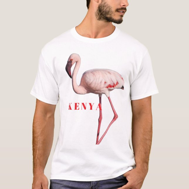 Camiseta Flamingo Wildlife Portrait – Unisex Basic T-Shirt (Frente)