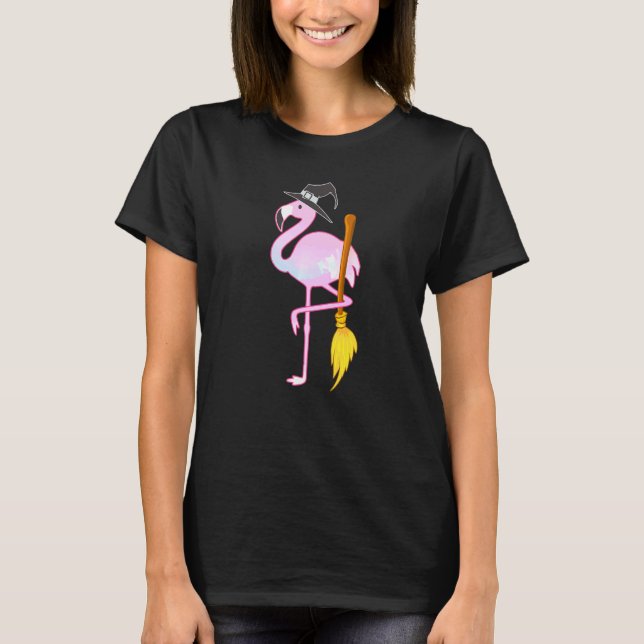 Camiseta Flamingo Witch Halloween (Frente)