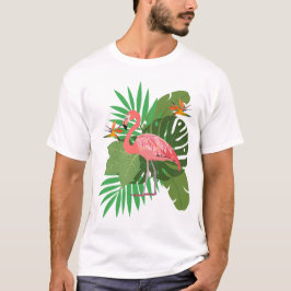 Camiseta Flamingo with leaves