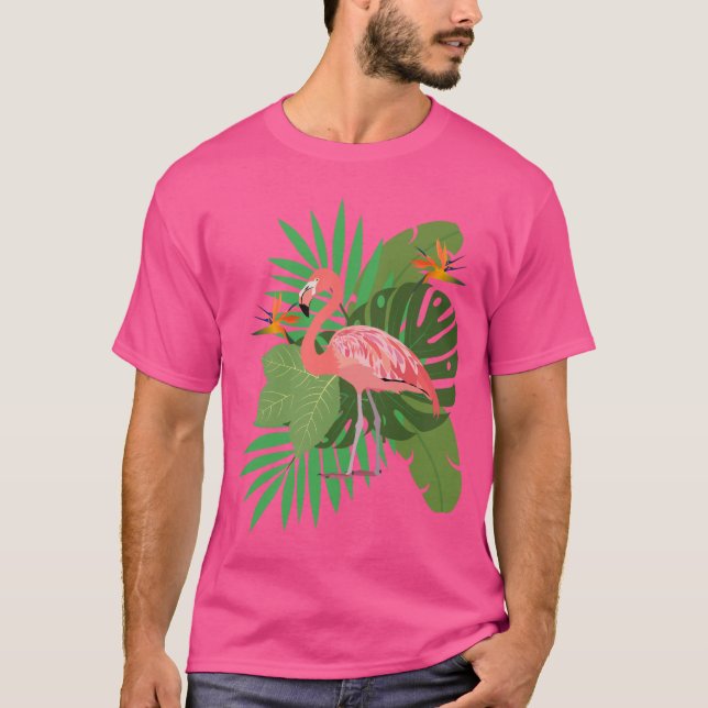 Camiseta Flamingo with leaves (Frente)