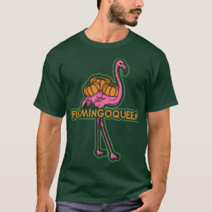 Camiseta Flamingoqueen Flamingo Pumpkin Cute Engraçado Hall