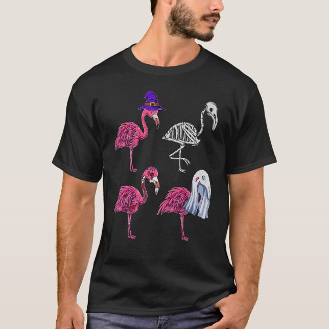 Camiseta Flamingos assustadores, cor-de-rosa, "Flamingo Bir (Frente)