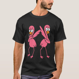 Camiseta Flamingos Dançando Dab Pássaros Engraçados Dança D