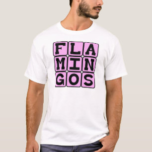 Camiseta Flamingos, Pássaro Rosa