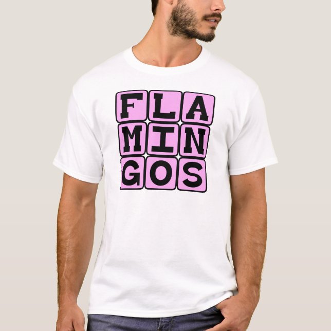 Camiseta Flamingos, Pássaro Rosa (Frente)