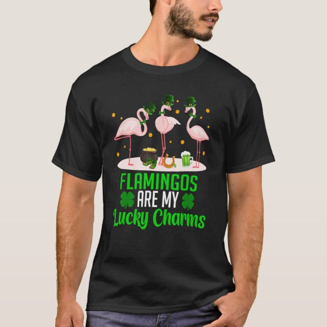 Camiseta Flamingos São A Minha Rua Cheirosa Shamrock Feli P (Frente)