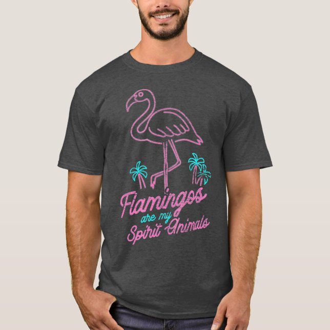 Camiseta Flamingos São Os Meus Animais Espirituosos Flaming (Frente)
