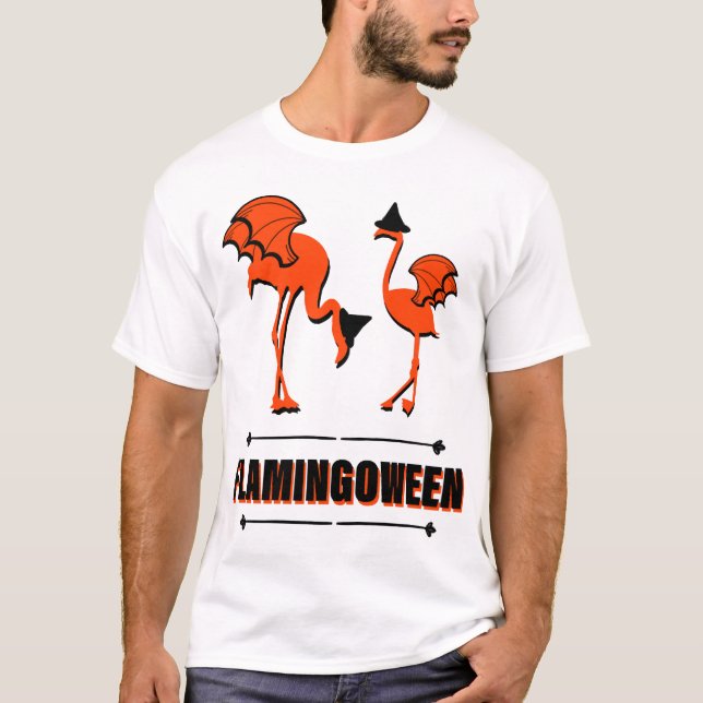 Camiseta Flamingoween - Dia das Bruxas (Frente)