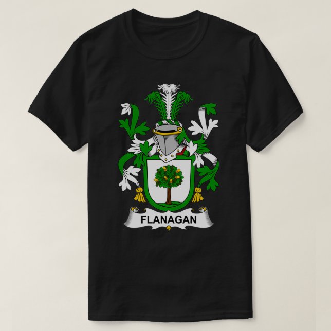 Camiseta Flanagan Casaco da Guarda Familiar de Armas (Frente do Design)