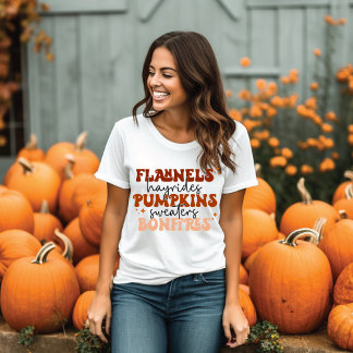 Camiseta Flanelas, Carruagens de Feno, Abóboras, Suéteres,