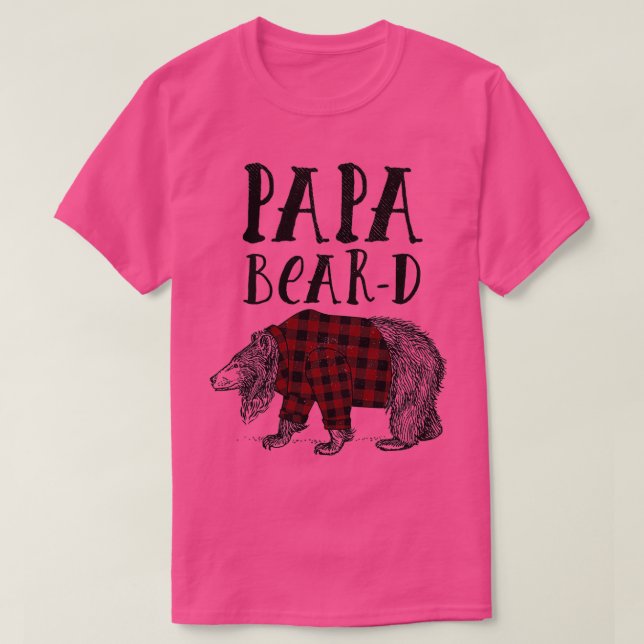 Camiseta Flannel Papa Bear Beard (Frente do Design)