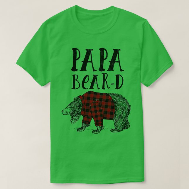 Camiseta Flannel Papa Bear Beard 1 (Frente do Design)