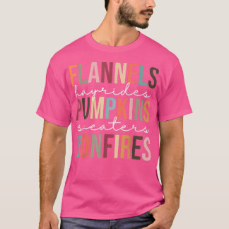 Camiseta Flannels Bonfire Pumpkins outono Vintage Tha