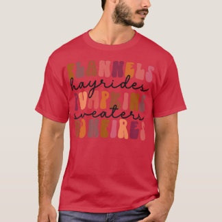 Camiseta Flannels Hayrides Pumpkin Bonfire Estilo Vintage L