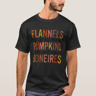 Camiseta Flannels Hayrides Pumpkins Sweater Bonfire Retro