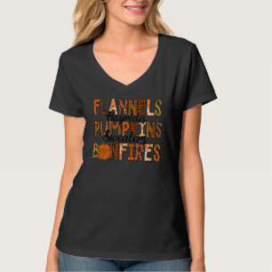 Camiseta Flannels Hayrides Pumpkins Sweater Bonfire Spice