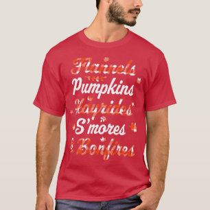 Camiseta Flannels Pumpkins Hayrides Smores Bonfire Queda