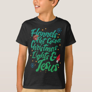 Camiseta Flanners Quentes De Cacau Luzes De Natal E Jesus